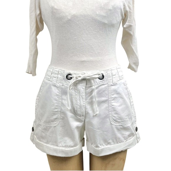 LOFT Pants - Ann Taylor LOFT Shorts Drawstring Waist Womens M Coastal Lightweight Cargo‎